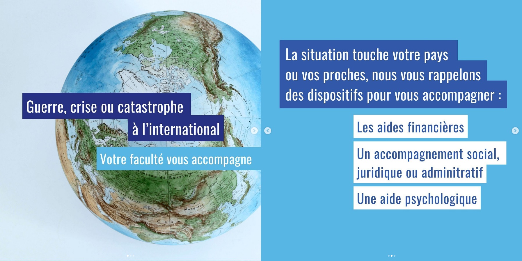 Guerre, crise ou catastrophe : le soutien de la faculté