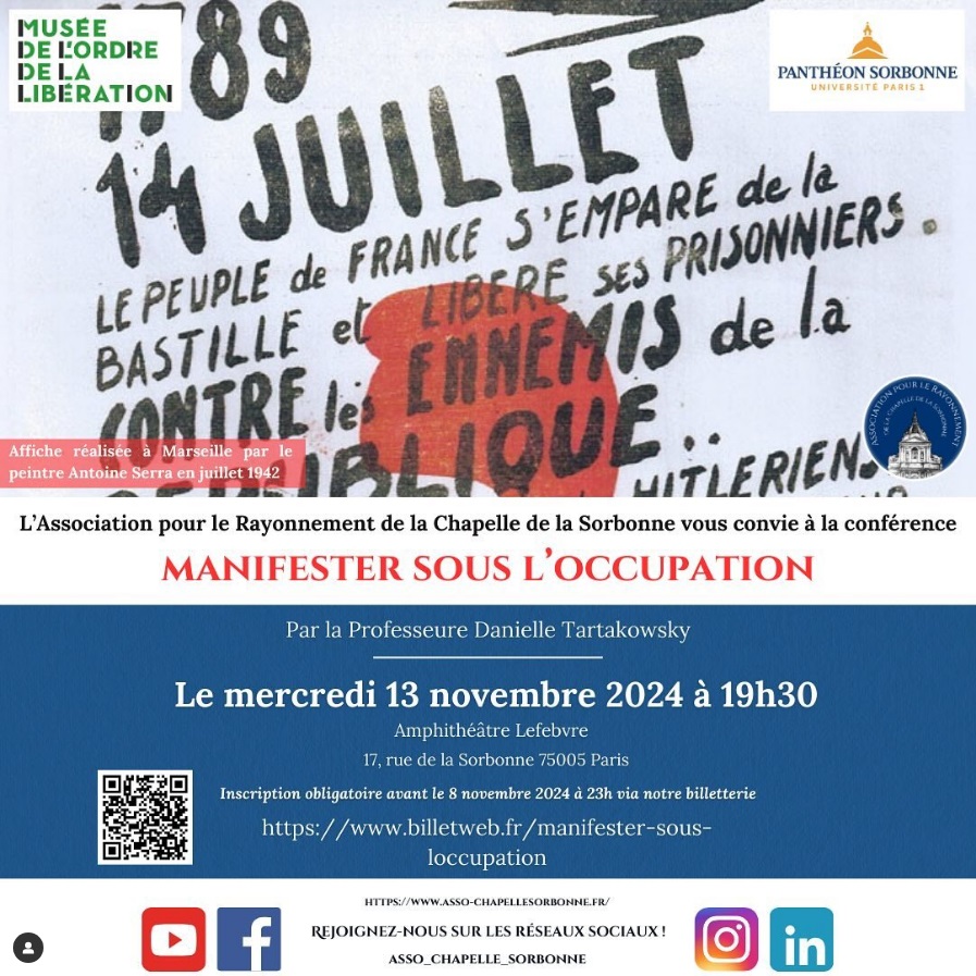 Conférence : Manifester sous l'occupation