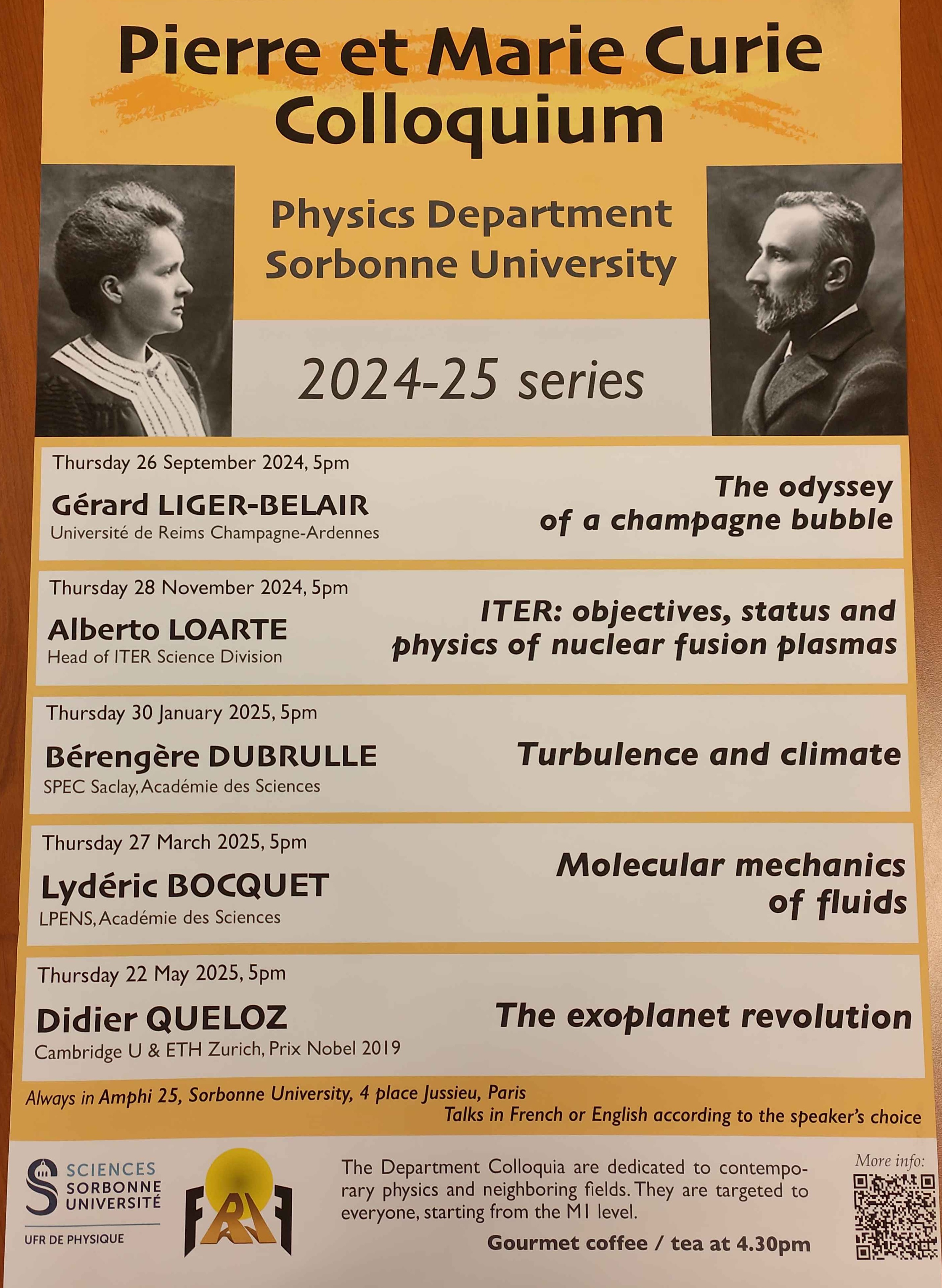 Colloquium Pierre et Marie Curie : La Mécanique Moléculaire des Fluides