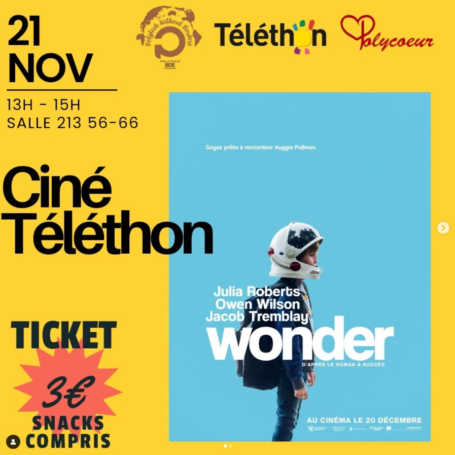 🎬 Ciné-Téléthon : Wonder 🌟